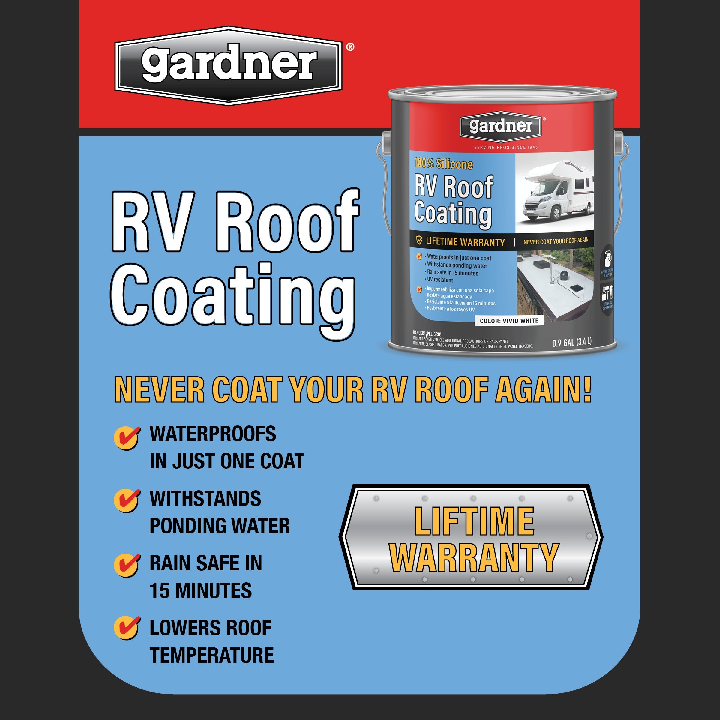 Gardner® 100% Silicone RV Roof Coating – Gardner-staging