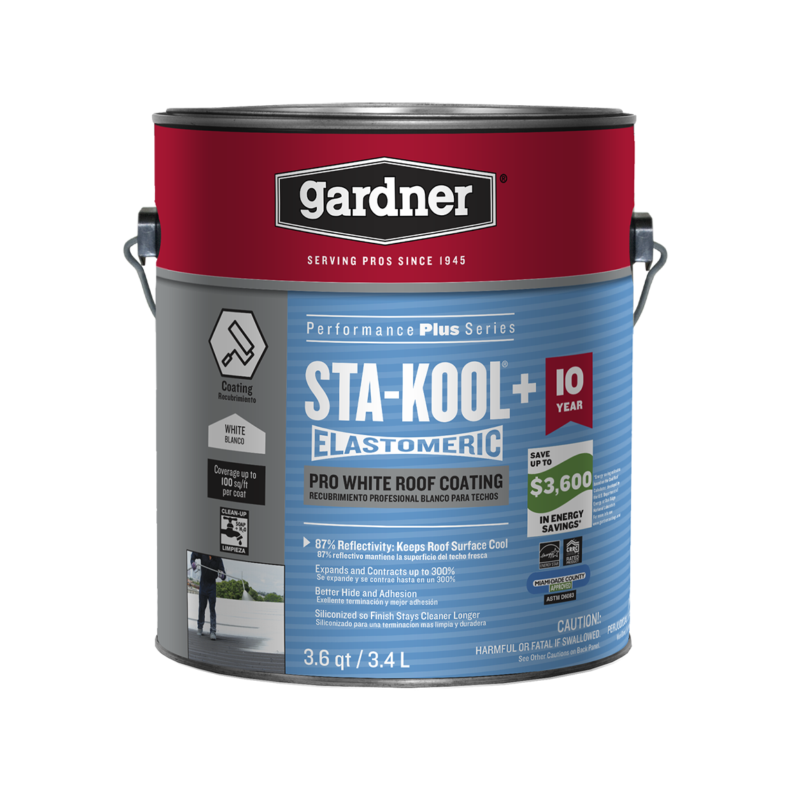 Gardner® Sta-Kool®+ 10YR Pro White Elastomeric Coating
