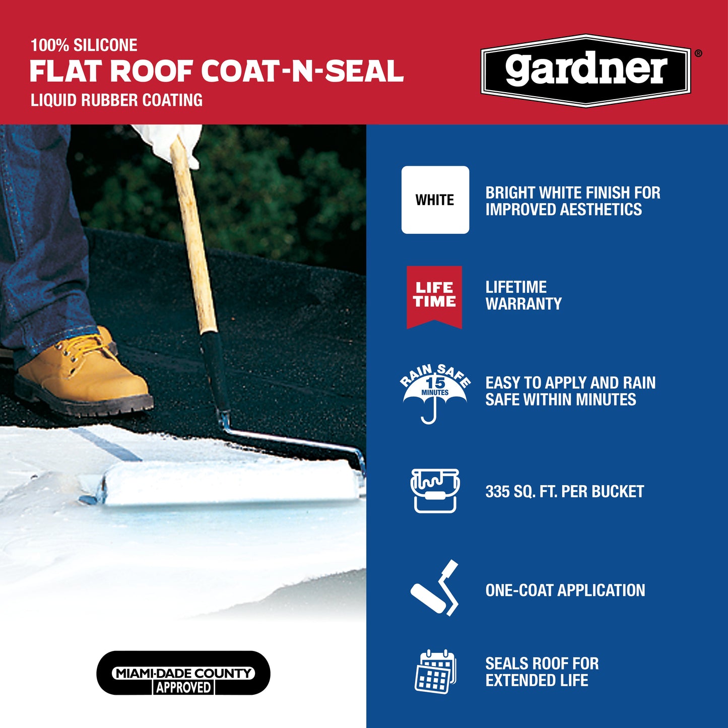 Gardner® 100% Silicone Flat Roof Coat-N-Seal - SK-8245