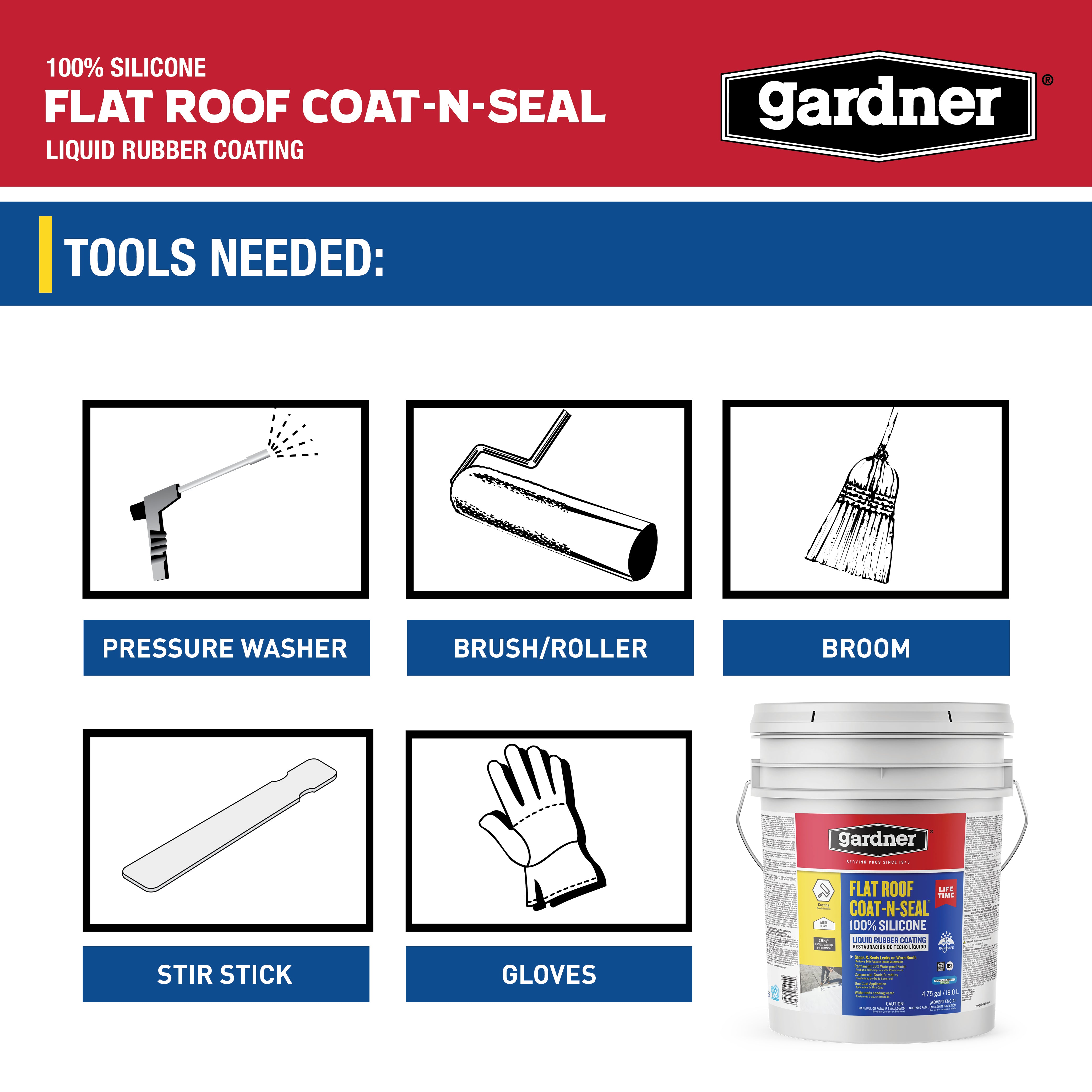 Gardner® 100% Silicone Flat Roof Coat-N-Seal - SK-8245 – Gardner