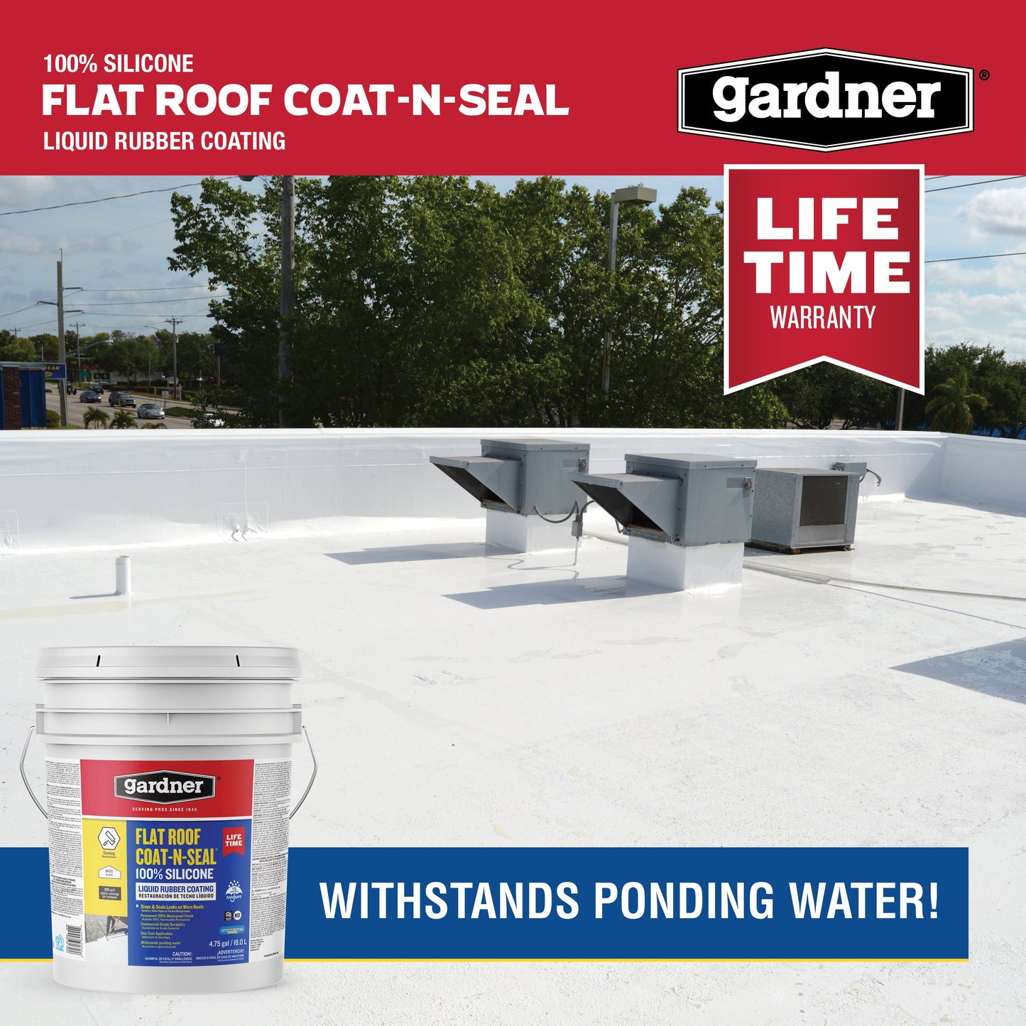 Gardner® 100% Silicone Flat Roof Coat-N-Seal - SK-8245